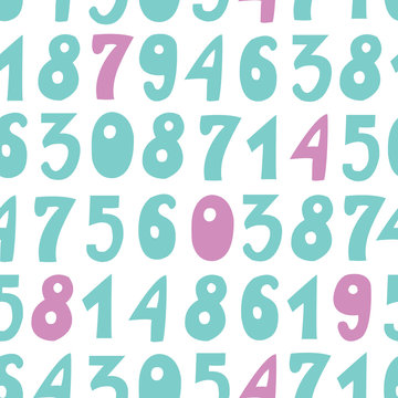 Seamless pattern with numbers
