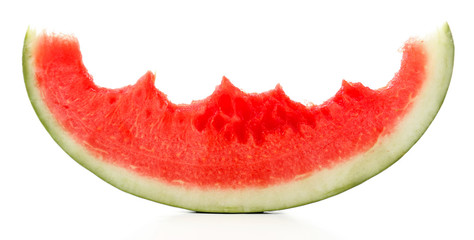 Wall Mural - Fresh slice of watermelon, isolated on white