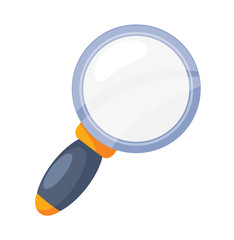 Poster - vector magnifier flat icon