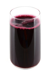 Fototapete - Glass of fresh beet juice isolated on white