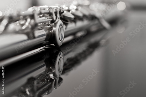 Fotografía Flute fragment in black and white