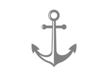 Grey Anchor Icon On White Background
