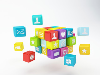 Poster - mobile phone app icon. Software concept
