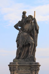 Wall Mural - Saint Christopher statue in Prague, Czech Republic