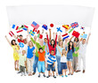 © Rawpixel.com - Multi-Ethnic People Holding Blank Billboard And Flag