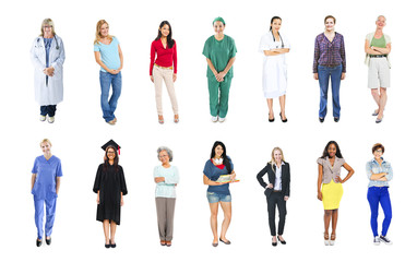 Canvas Print - Diverse Multiethnic People with Different Jobs