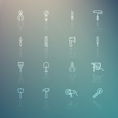 Tools icons on Retina background set.2