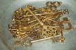 Golden keys on iron plate