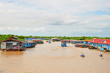 The Village On The Water Of Tonle Sap