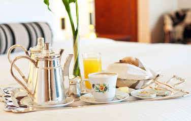 Wall Mural - Luxurious Hotel Room Service Breakfast