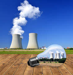 Wall Mural - Nuclear power plant in bulb