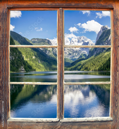 Naklejka na drzwi FensterblickGosausee