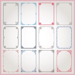 Canvas Print - decorative frames and borders a4 proportions set #3