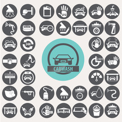 Car wash icons set. Illustration eps10