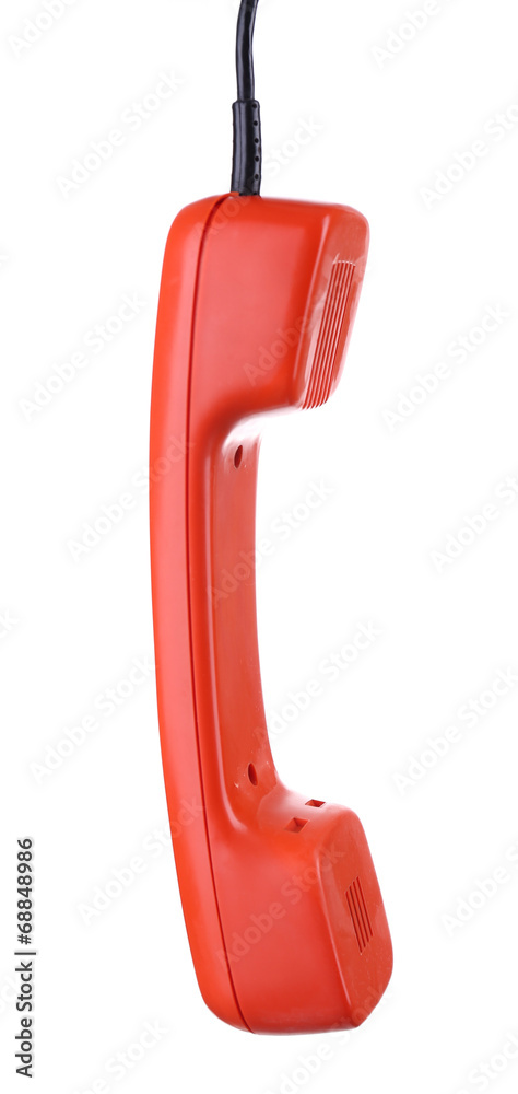 Retro telephone handset, isolated on white