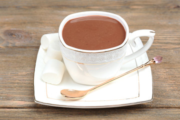 Sticker - Cup of hot chocolate on table, close up