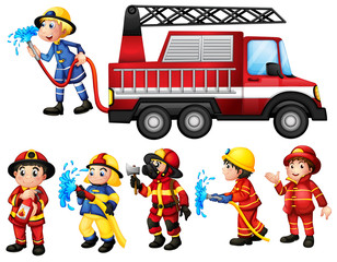 Wall Mural - Firefighters