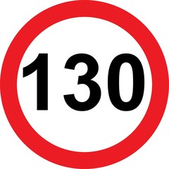 Sticker - 130 speed limitation road sign