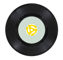 Vintage Vinyl Record With Yellow Adapter