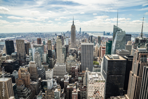 Plakat Miasto Nowy Jork Manhattan środka miasta budynków linii horyzontu widok