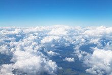 Above View Of White Clouds In Blue Sky