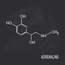 Chemical Formula Of Adrenaline Chalked On Blackboard