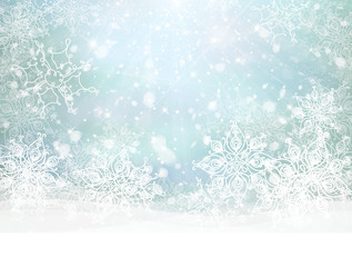 Wall Mural - vector winter snowy background.