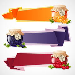 Jam origami banners set