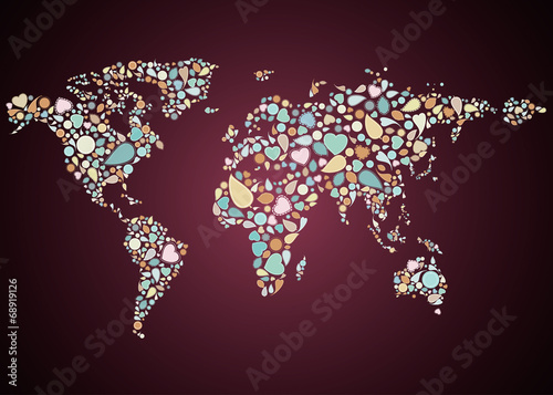 vintage pattern world map vector illustration