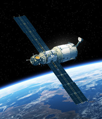Wall Mural - space station in space