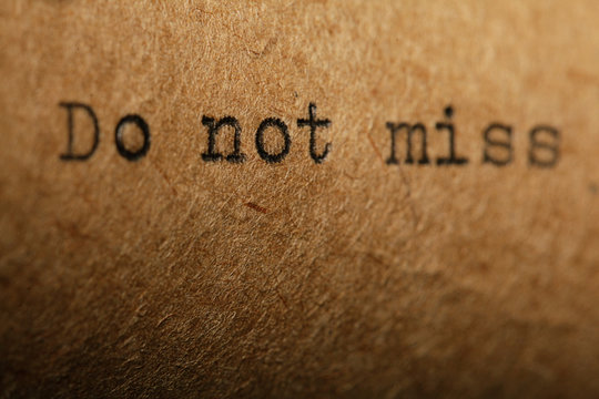 inscription on a typewriter