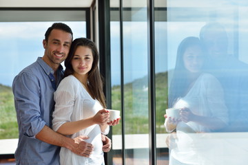 relaxed young couple at home