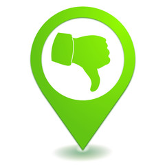 Aufkleber - pouce baissé sur symbole localisation vert