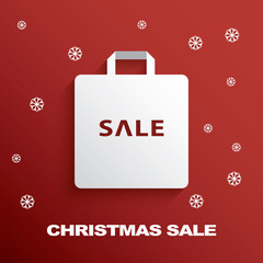 Wall Mural - Shopping bag icon with Christmas sales