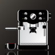 Realistic coffee machine with cup. vector illustration.