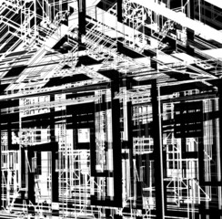 Poster - Architectural line abstract in black and white