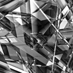 Poster - Blocky abstract in black and white