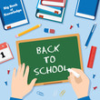Back to School Flat Style Vector Background With Chalk