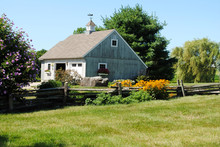Country Barn On A Landscaped Country Farm
