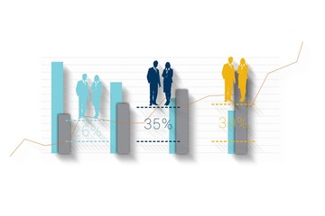 Poster - Digitally generated grey and blue business infographic