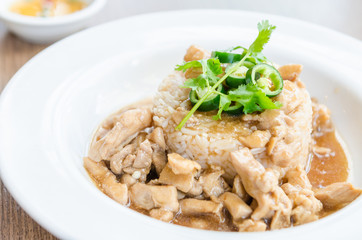 Poster - Chicken with brown sauce on rice