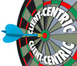 Client-Centric Words Dart Board Targeting Customer Service