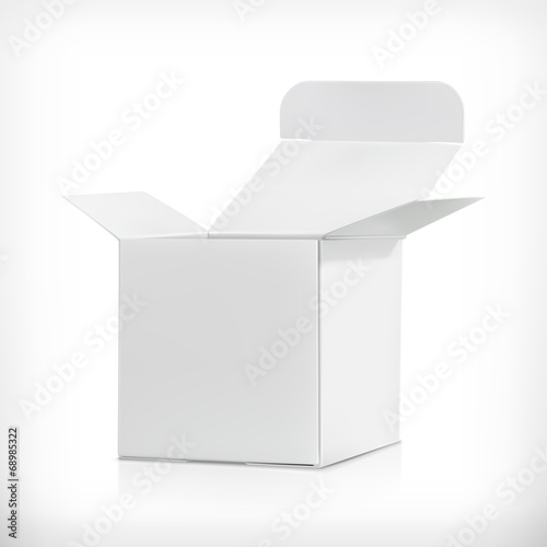 Photographie Boîte en carton blanc, illustration vectorielle