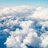 Fototapeta Niebo - clouds in blue sky and earht under clouds