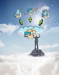 Poster - Composite image of happy businessman cheering