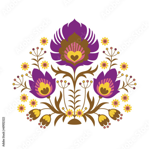 Naklejka dekoracyjna Folk papercuts - Flowers