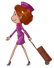 Wall Mural - A simple drawing of an air hostess