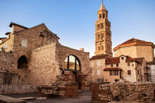 Scene From The Old City Of Split And The View Of Old Bell Tower
