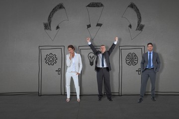 Poster - Composite image of business people standing