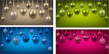 Arc Colorful Backgrounds With Christmas Balls.